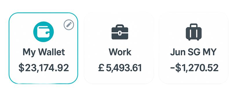 Multiple currencies. Multiple wallets.